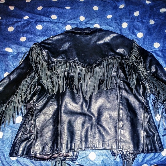 Vintage custom made leather jacket rocker punk - Picture 3 of 5